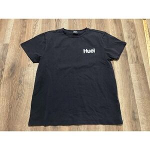 Huel Shirt, Men's Size Large, Black White, Crew Neck, Short Sleeve